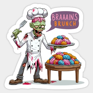 Chef zombie - Braaains Brunch Sticker